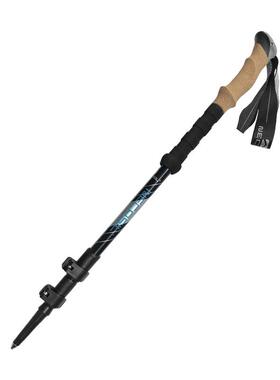 户外登山杖7075铝合金外锁伸缩杖爬山装备登山手杖NC6真软木