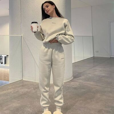 Long sleeved hoodie long pant twopiece set长袖卫衣长裤两件套