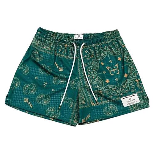 Mesh breathable loose lace up shorts men网眼透气宽松系带短裤