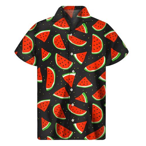 3D digital printed loose collar shirt 3D数码印花翻领宽松衬衫
