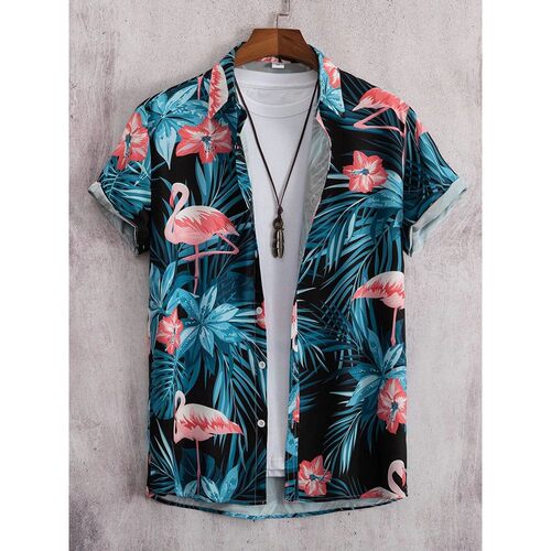 3D digital printed loose collar shirt 3D数码印花翻领宽松衬衫