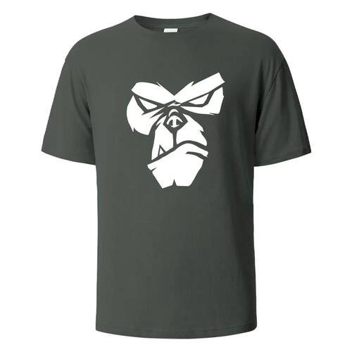 Round neck gorilla print shoulder T-shirt圆领猩猩印花正肩T恤