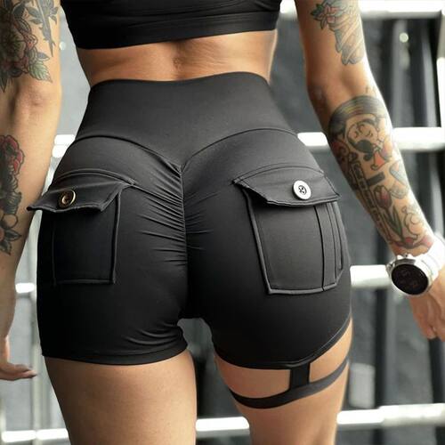 Fitness high waisted yoga shorts for women健身高腰瑜伽短裤女