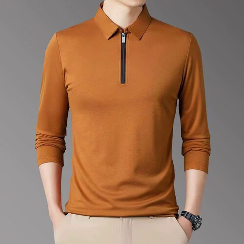 POLO collar zipper high elasticity top man OLO领拉链高弹上衣