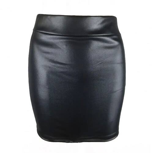 leather base skirt hip hugging short skirt仿皮打底裙包臀短裙