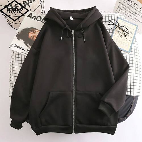 Loose zipper thick hooded jacket for men宽松拉链加厚连帽外套