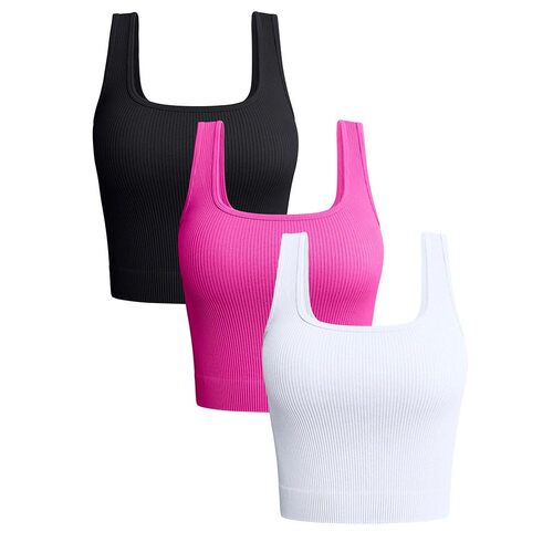 U-shaped sexy threaded slim fit top womanU领螺纹修身无袖上衣