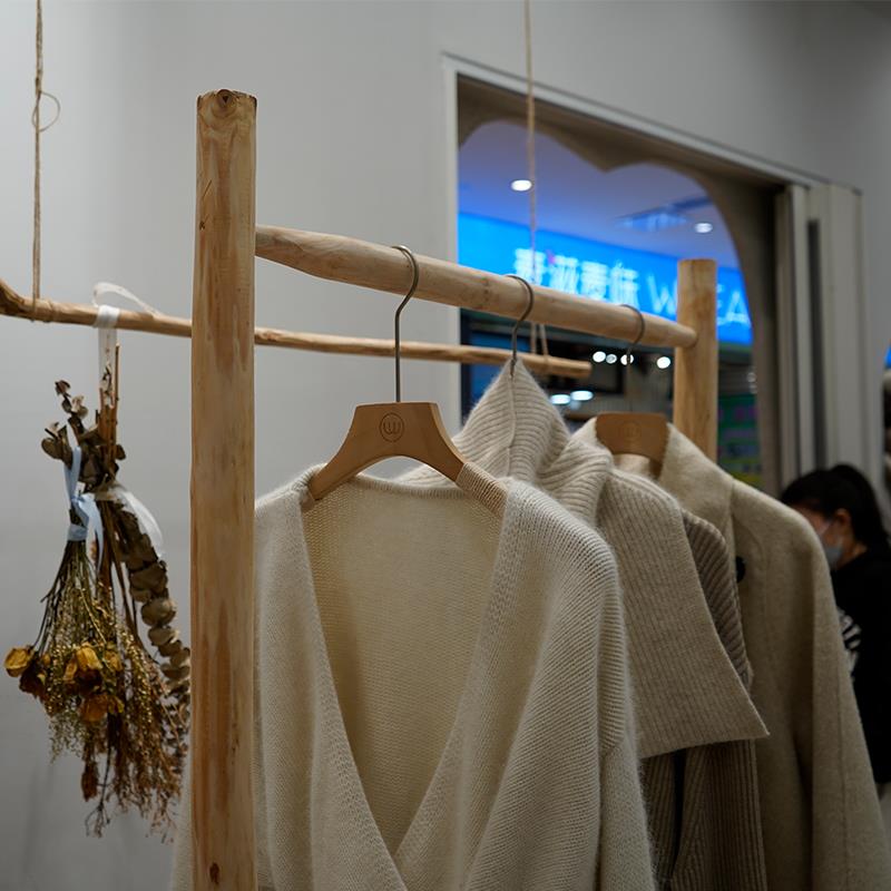 服装店原木风中岛挂衣架装饰中式落地式展示架摄影ins风实木架子