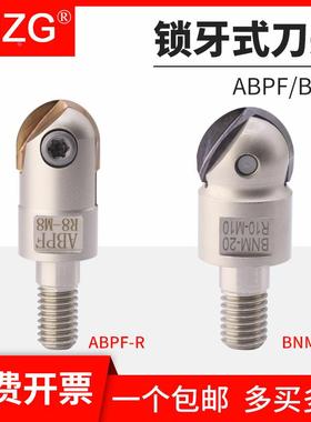 MZG数控锁牙式铣刀头BNM/ABPF分体式半圆球型抗震锁牙头钨钢刀杆