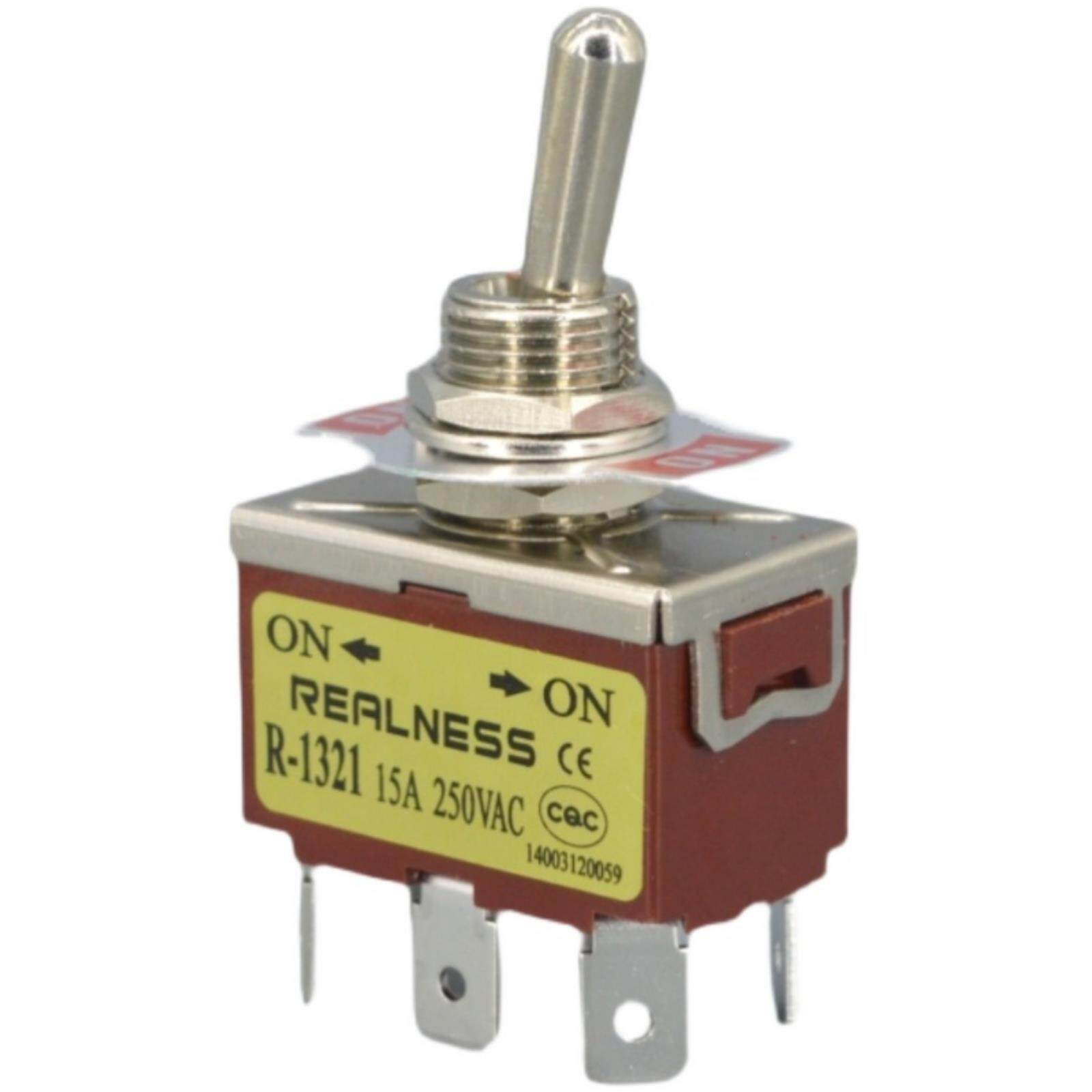 REALNESS 钮子开关 摇臂开关 R-1321 ZH-1321 6脚2档银触点 插脚