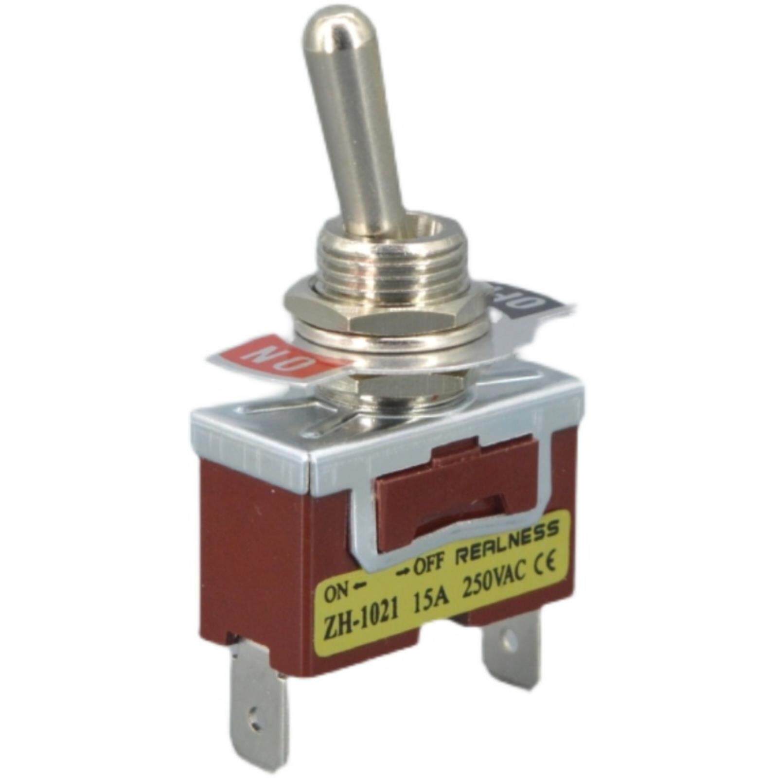 REALNESS 钮子开关 摇臂开关R-1021 ZH-1021 2脚2档 银触点 插脚