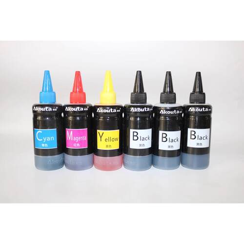 Akouta秋田Black黑色专用型连供墨水 青色Cyan 红色Magente 黄色y