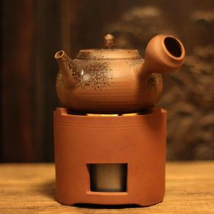 旅行茶具 户外煮茶器朱泥手拉酒精炉复古家用烧水陶壶加热保温中式