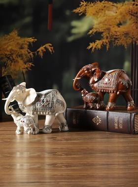 创意招财大象摆件桌面装饰高档大气上档次家居客厅玄关电视柜摆设