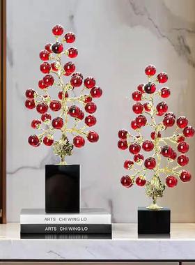 紫水晶葡萄摆件客厅高级感轻奢招财创意家居装饰品玄关酒柜工艺品