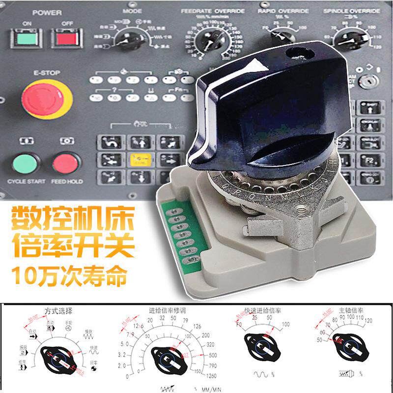 数显波段开关12档二进制编码CNC机床面板数控倍率编码器分段拨码