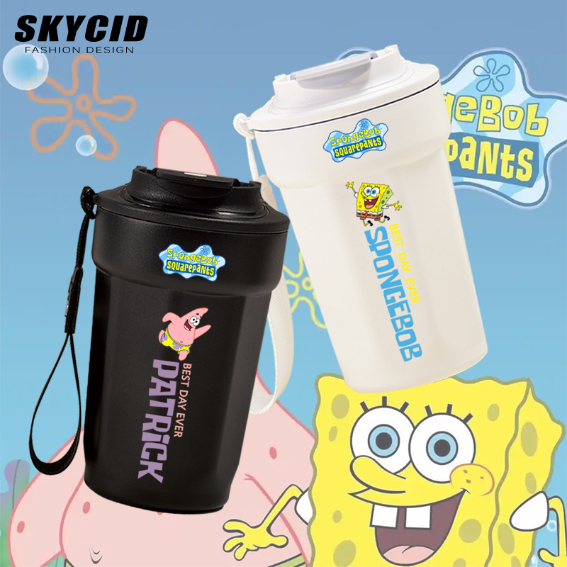 海绵宝宝动漫周边派大星卡通手拿咖啡杯保温保冷不锈钢情侣杯子dt