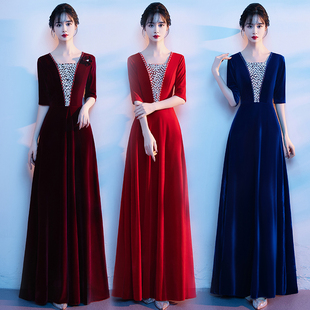 大合唱演出服女长裙气质成人宴会指挥服装舞台红歌合唱团礼服修身