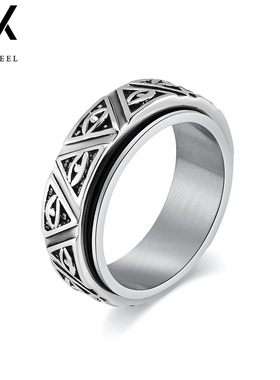 古埃及神话荷鲁斯之不锈钢旋转戒