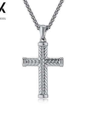 简约风经典钛钢十字架项链男女通