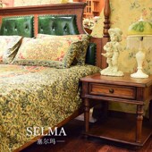 塞尔玛实木床头柜储物柜床边柜床头包L邮柜床头欧式 柜白蜡木