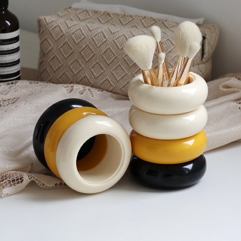 化妆刷收纳筒高颜值 梳子收纳桶A眉笔筒家居摆饰中古奶油风高级感,收纳整理,化妆刷收纳盒/桶,淘宝优惠券,粉丝福利购,淘宝优惠卷