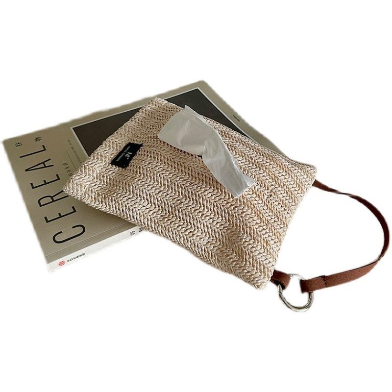 Silent Wind复古编织纸巾袋A 家用客厅车载椅背悬挂式抽纸包收纳,收纳整理,纸巾套,淘宝优惠券,粉丝福利购,淘宝优惠卷