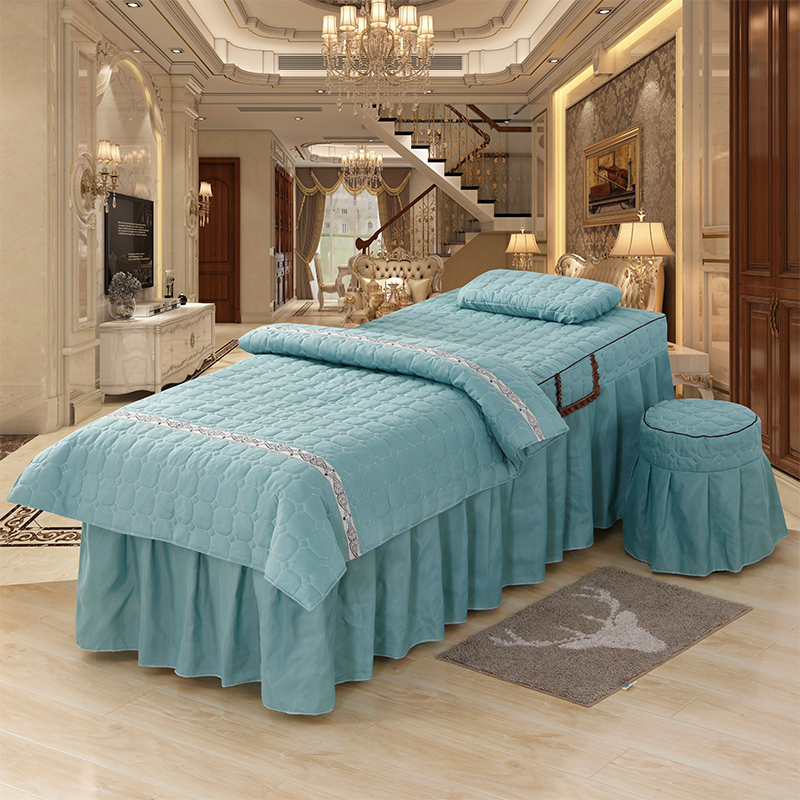 美容按摩床罩床单四件套s洗头推拿理疗足疗头疗美容院专用床裙定