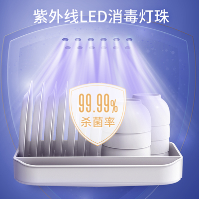 厨房消毒碗架沥水架碗碟碗柜置物装放碗筷晾餐具R带盖收纳盒箱家