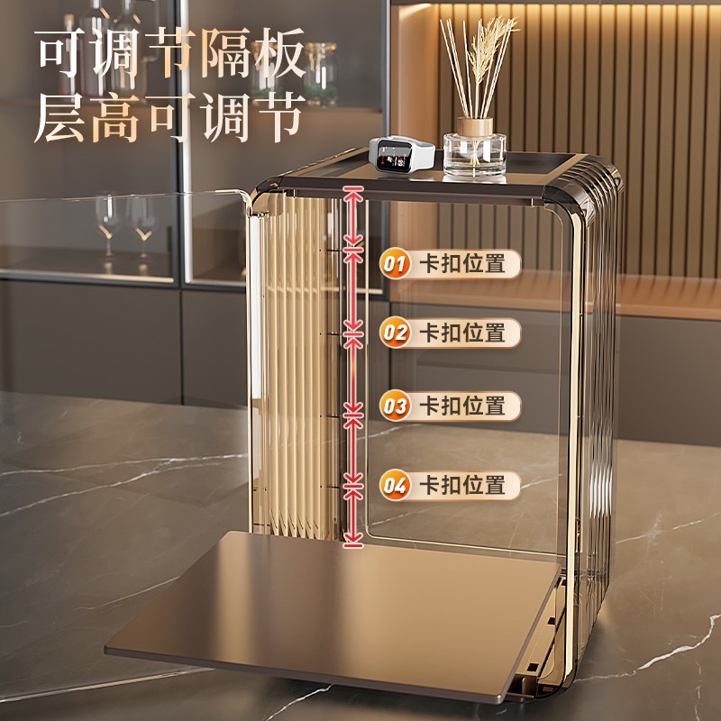 茶具收纳盒透明放功夫茶杯茶壶杯架酒杯防尘杯子收纳Y架置物架子