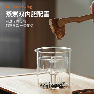玻璃煮茶壶e加热提梁蒸茶器耐高温家用泡茶壶电陶炉专用烧水壶套