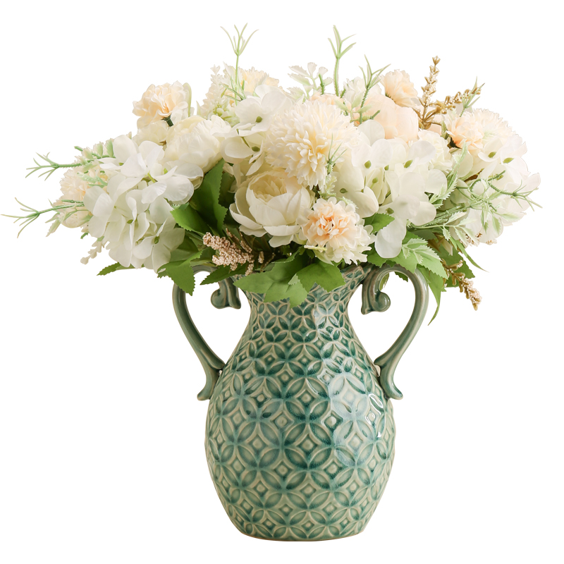 复古欧美式花瓶摆件客厅电t视酒柜高档插花玫瑰花器餐桌边柜装饰