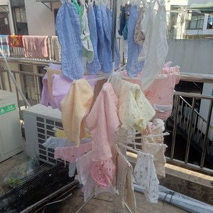 伞形婴儿晒衣g架晾衣架落地式毛巾架折叠阳台多功能室内宝宝尿布