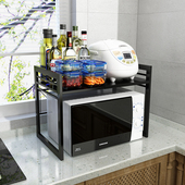 微波炉架厨房置物架台面可伸缩烤箱架多功K能煲架家用调料瓶收纳