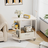 沙发小边几可移动奶油风客厅小推车茶G几置物架带轮床头桌子侧边