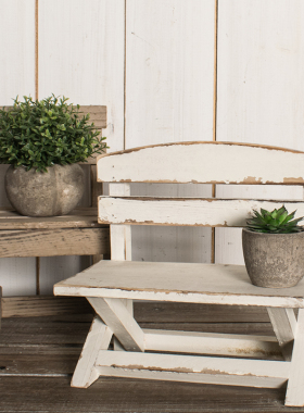 实木复古做旧桌面小凳子个性创意B小椅子花架家居饰品装饰道具摆