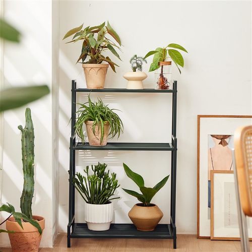 阶梯式花架铁艺移动多层多肉花架子客厅落地置物架Y阳台摆放架