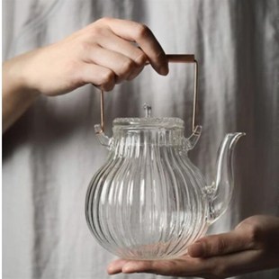 提梁烧水壶煮茶V器电陶炉泡茶 耐高温玻璃煮茶壶泡茶家用茶具套装