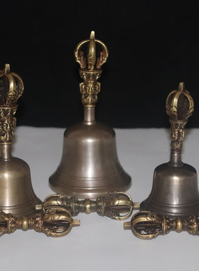 速发尼泊尔纯铜宗密五铃金刚铃杵光面金刚杵法器纯铜股铛大中小加