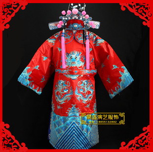 大红龙袍缎团龙蟒 速发戏曲 服状冠霞帔 凤元 男神财 戏剧蟒袍服装