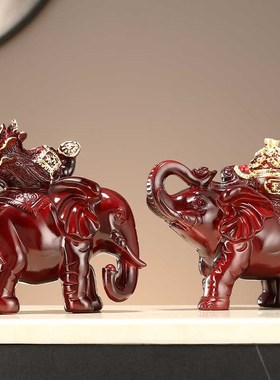 速发家居玄关客厅酒柜电一柜装饰品乔迁送礼家用旺宅招财大象摆视