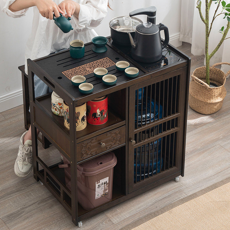 速发移动茶桌壶台家用台实木小茶车一几功夫茶具盘套装烧水茶茶体