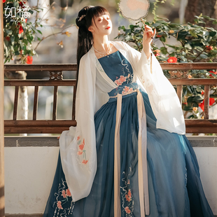 连衣2仙气飘逸古风秋冬款 速发20裙2新款 中国风超仙古装 汉服装 爆款