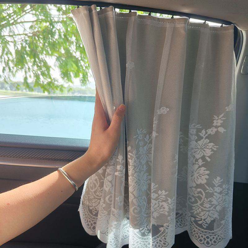 速发公主风通用型卡嵌滑轨车帘宝宝婴儿防紫外线遮光隔热车载遮挡