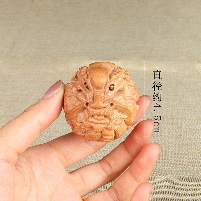 速发桃木龙凤貔貅手把件男士随身文玩健身手球把玩小猪手玩老人礼
