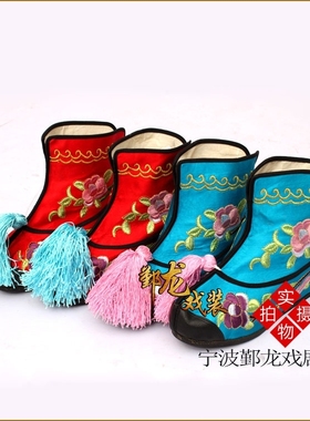 速发新防戏曲京剧越剧武旦刀马旦内增高彩旦武快靴精美刺绣底品滑