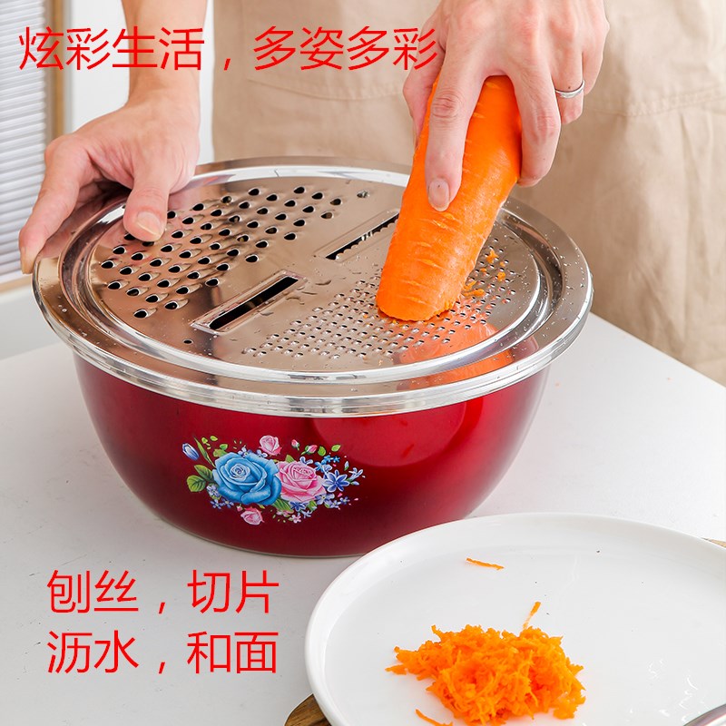 速发不锈钢多功能切菜神器刨丝器切片器彩花盆削土豆丝擦丝器沥水