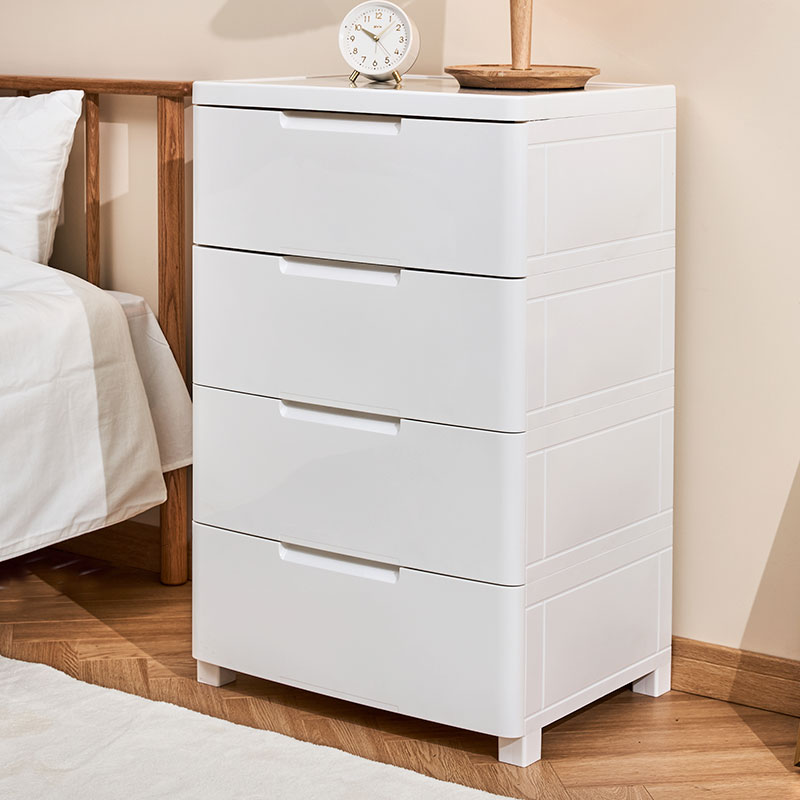 速发床头收纳物箱抽屉式塑料盒床头柜床柜柜衣边多层衣橱五斗柜置
