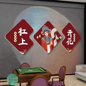 速发国潮艺室装饰画馆麻雀房包厢墙景背贴挂壁画创意围氛布置