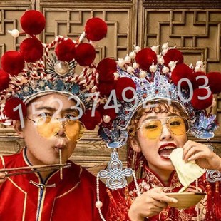 速发装 楼额题婚纱摄影中国风国潮服影头饰主子花冠凤冠释灵